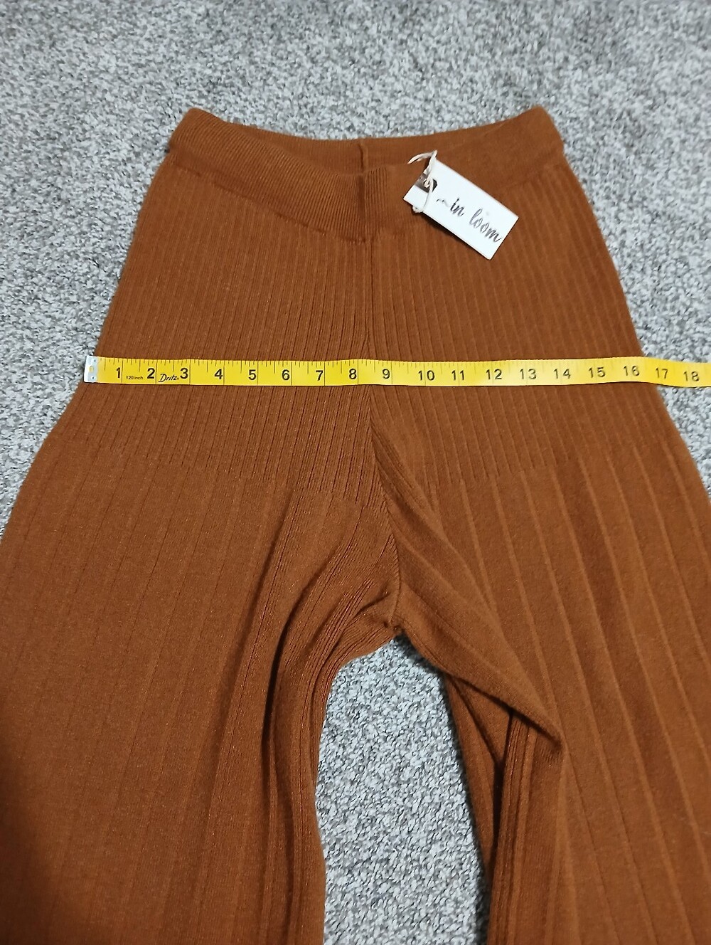 In Bloom Straight-Leg Ribbed Jeans in Rust - Picture 10 of 14